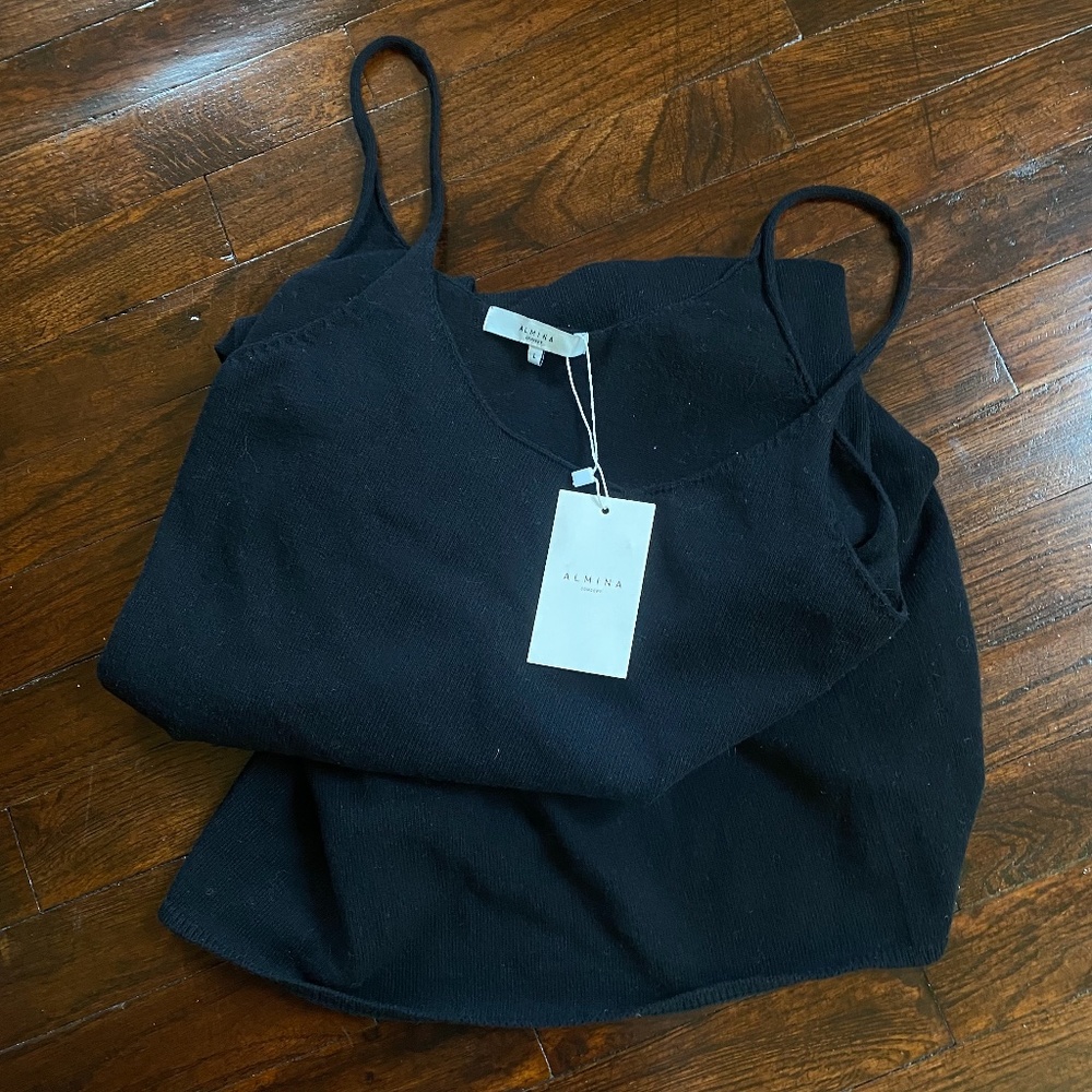 NWT ALMINA CONCEPT u-neck knit maxi dress in black